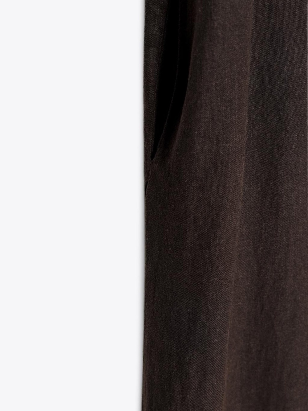 Zara Long Linen Jumpsuit Open back Sleeveless Brown Round Neckline Baggy - Picture 6 of 14